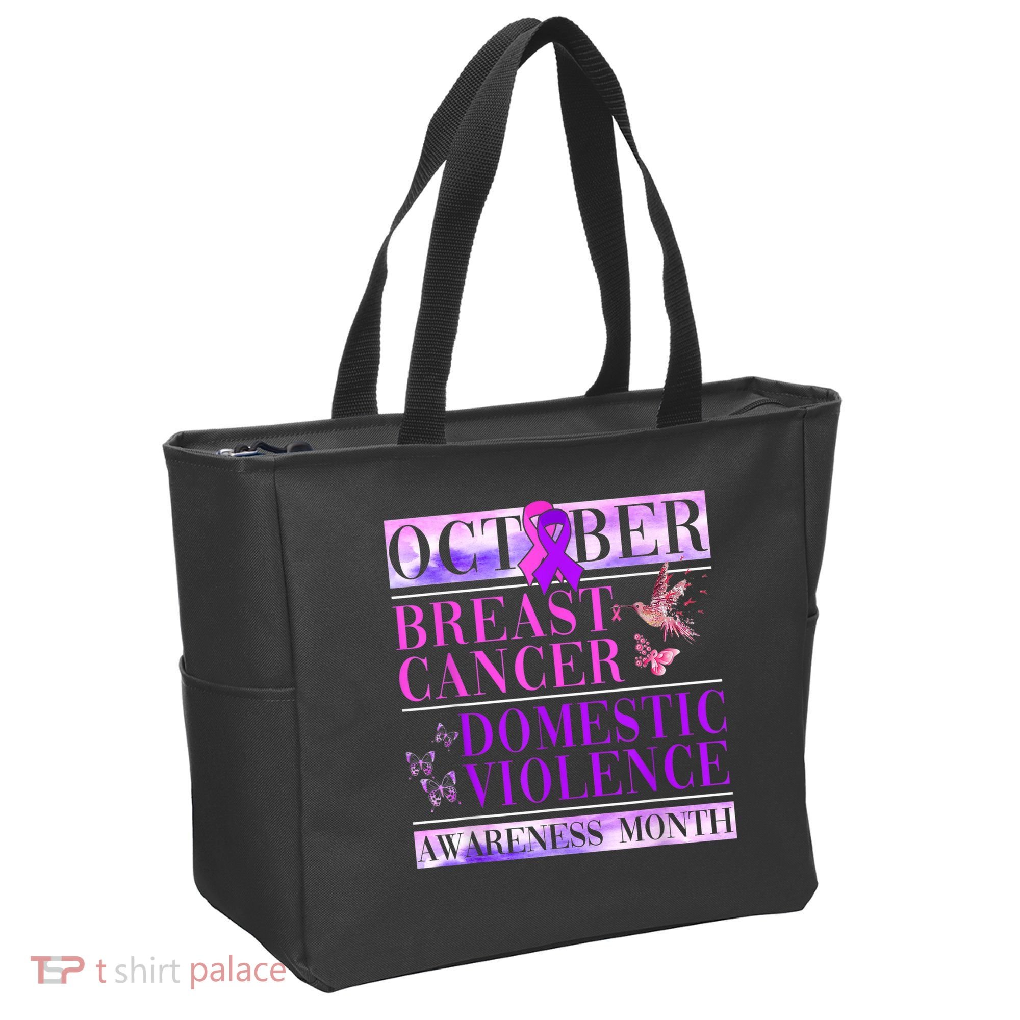 Breast Cancer And Domestic Violence Awareness Tote Bag
