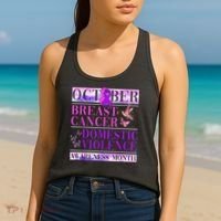 Breast Cancer And Domestic Violence Awareness Women's Tank Top thumb 2