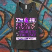 Breast Cancer And Domestic Violence Awareness Women's Tank Top thumb 3