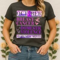 Breast Cancer And Domestic Violence Awareness Women's T-Shirt thumb 2
