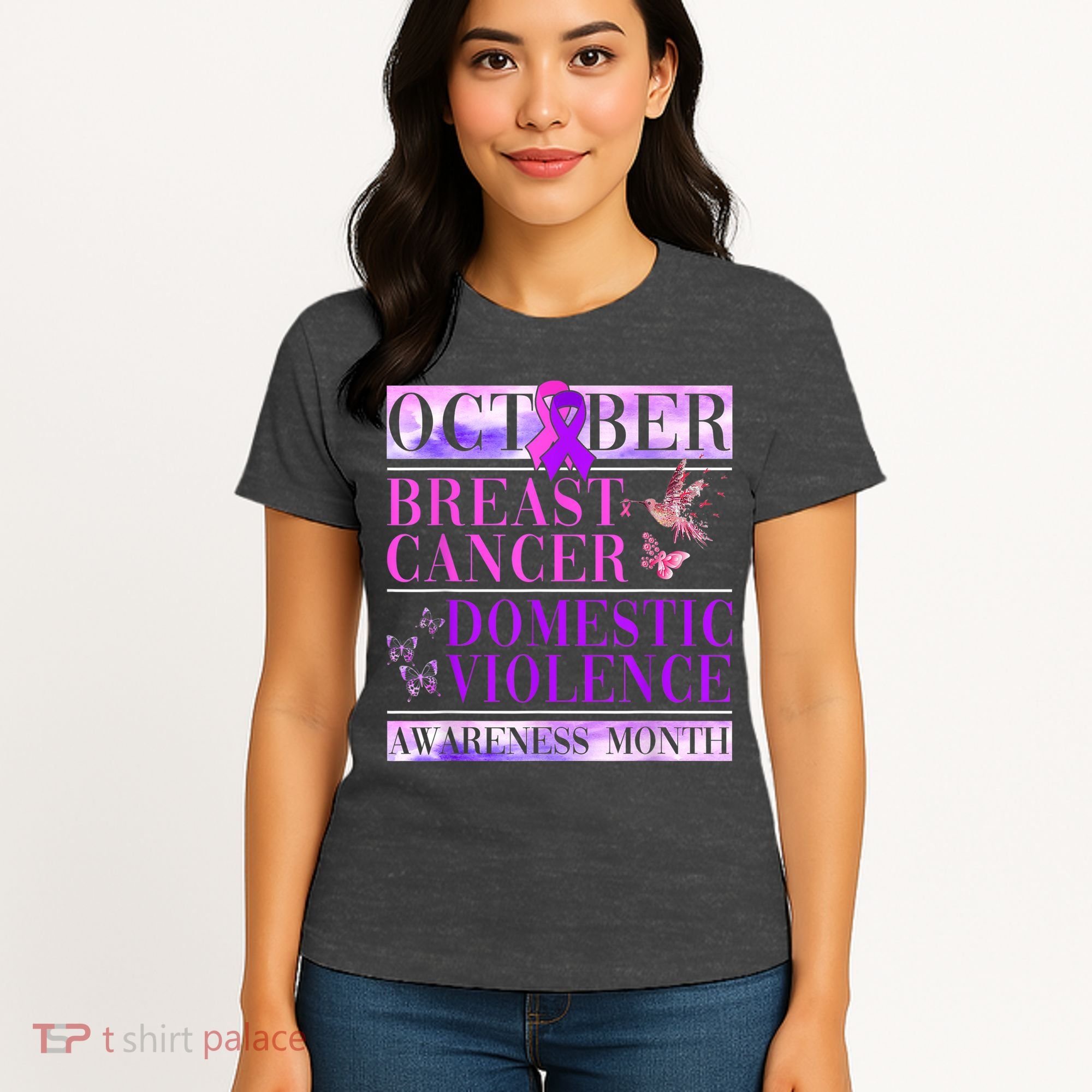Breast Cancer And Domestic Violence Awareness Women's T-Shirt