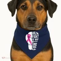 Breast Cancer Awareness Husband Support Squad USA-Made Doggie Bandana thumb 1