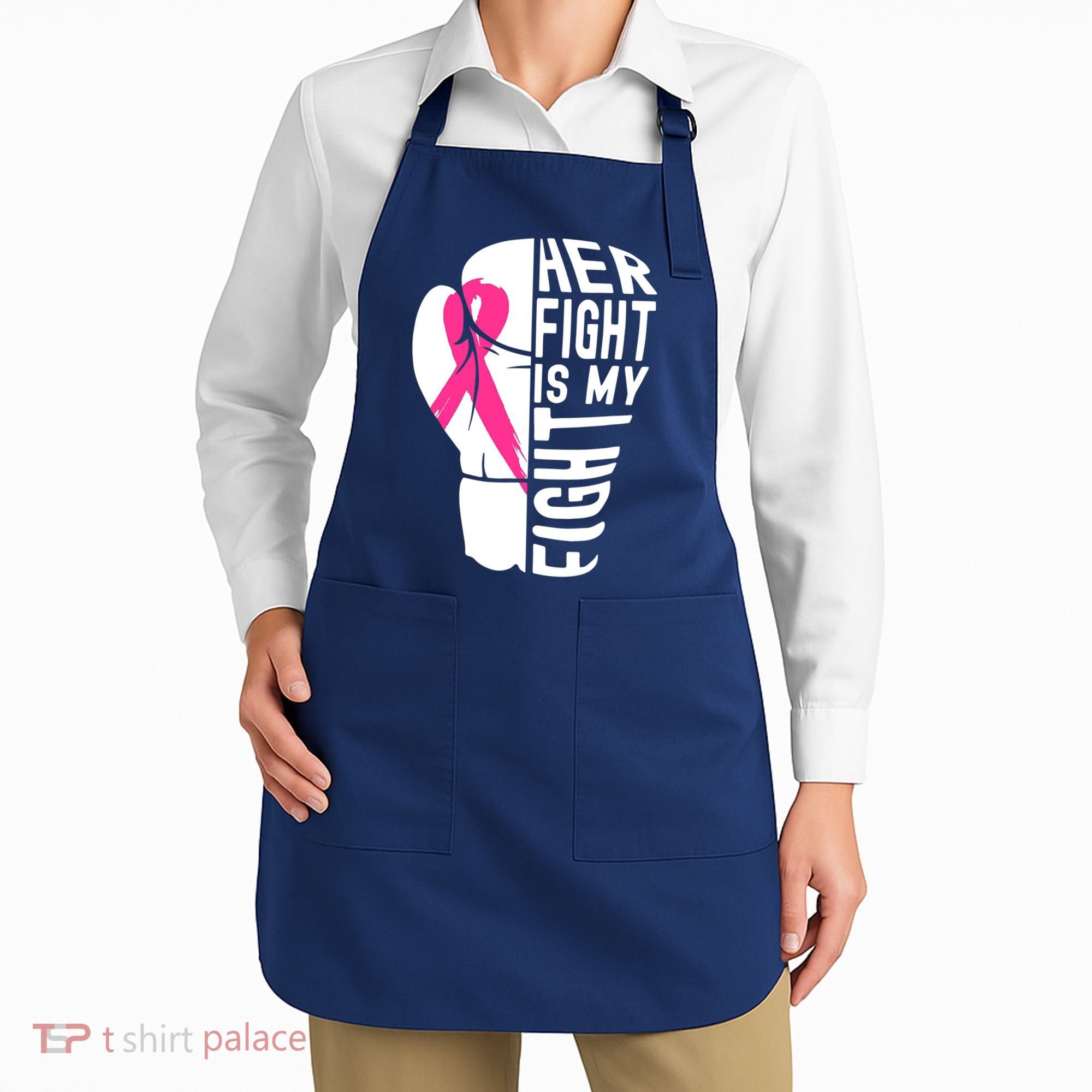 Breast Cancer Awareness Husband Support Squad Apron