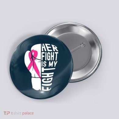 Breast Cancer Awareness Husband Support Squad Button
