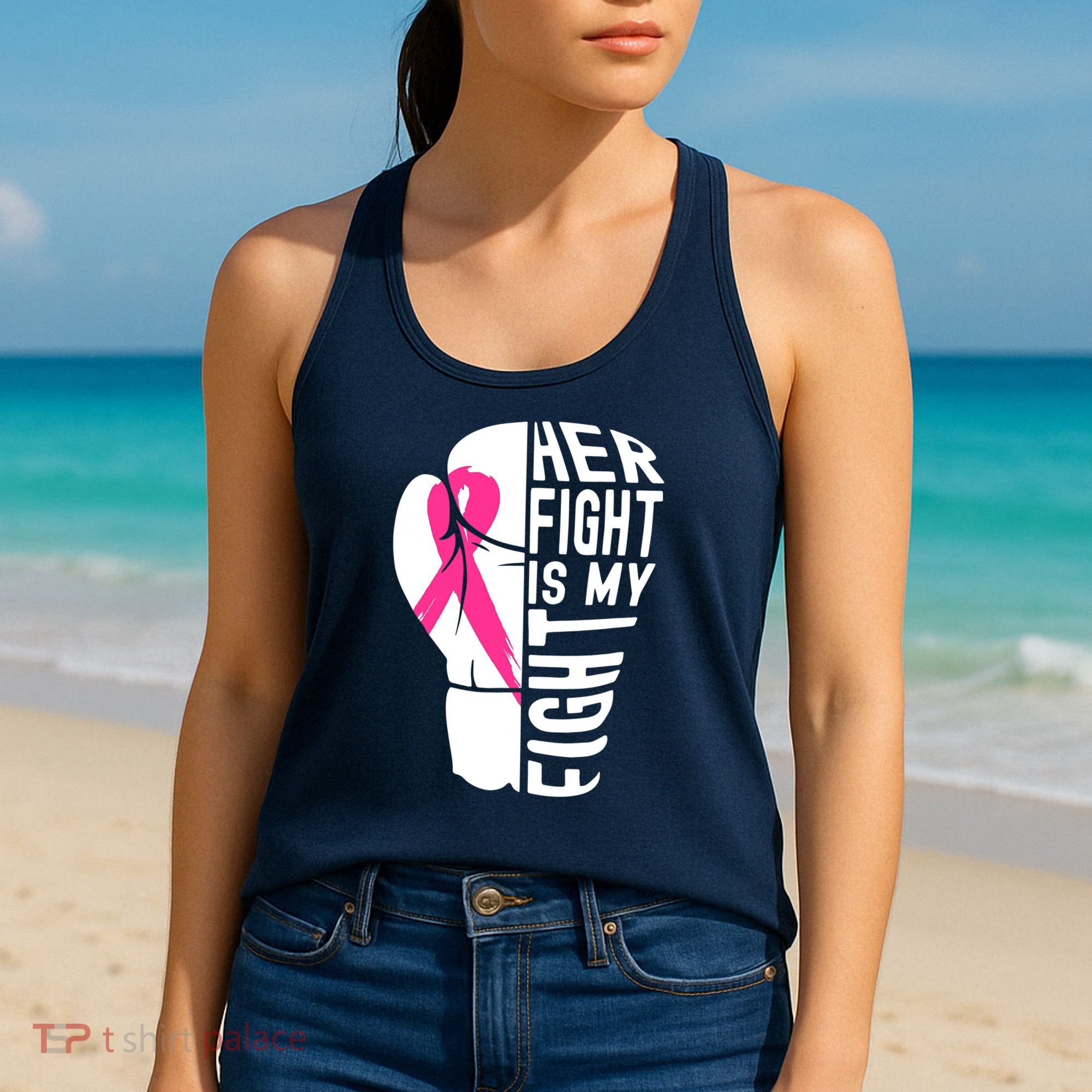 Breast Cancer Awareness Husband Support Squad Women's Tank Top