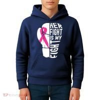 Breast Cancer Awareness Husband Support Squad Kids Hoodie thumb 4