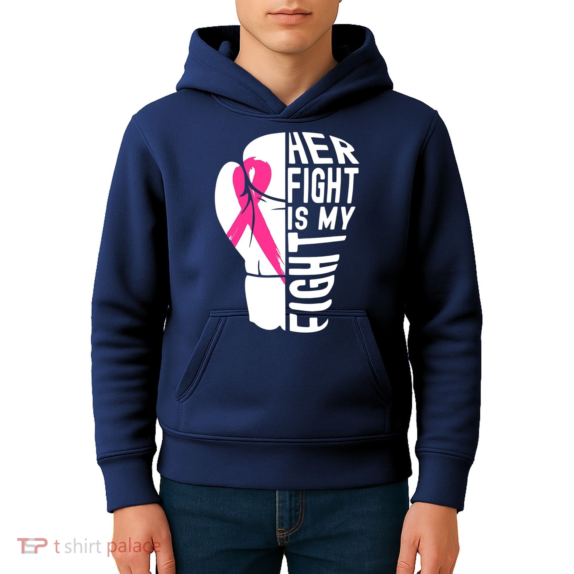 Breast Cancer Awareness Husband Support Squad Kids Hoodie