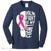 Breast Cancer Awareness Husband Support Squad Kids Long Sleeve Shirt thumb 0