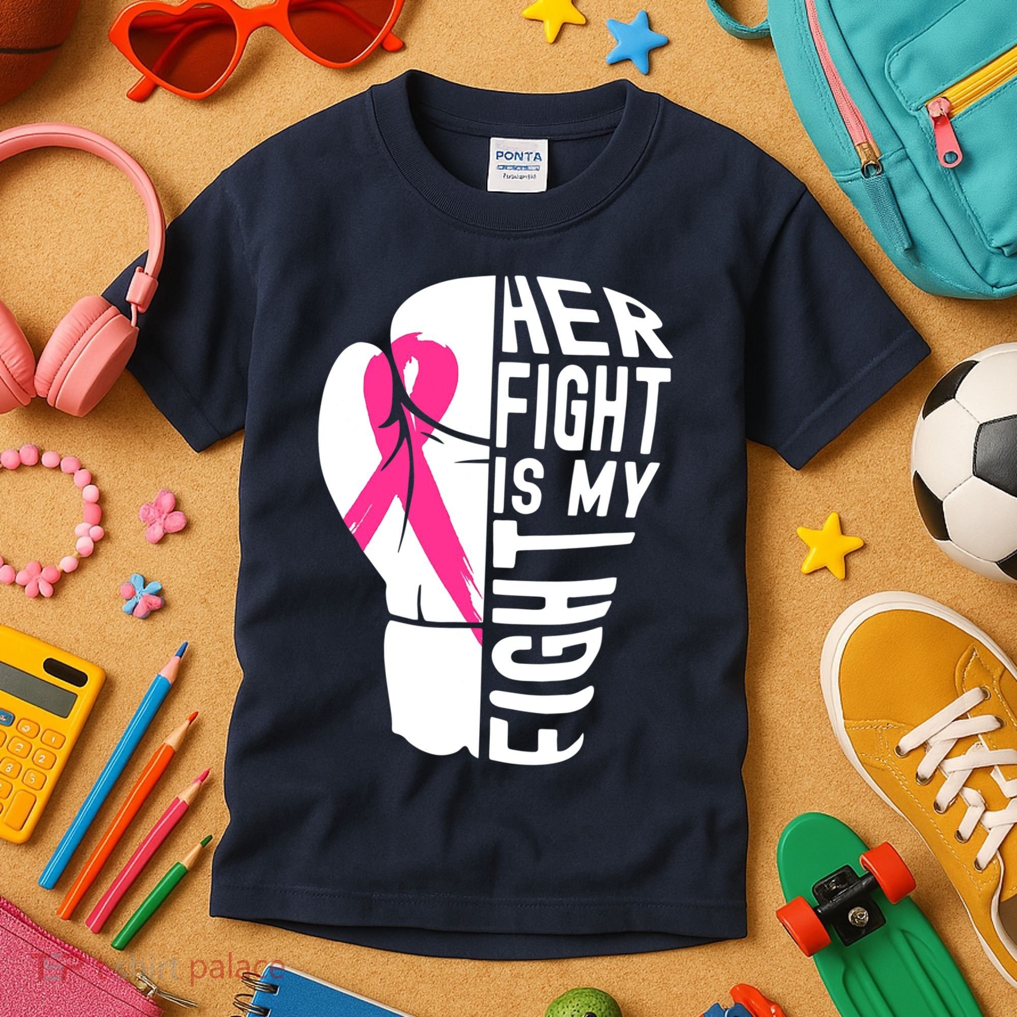 Breast Cancer Awareness Husband Support Squad Kids T-Shirt