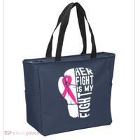 Breast Cancer Awareness Husband Support Squad Tote Bag thumb 2