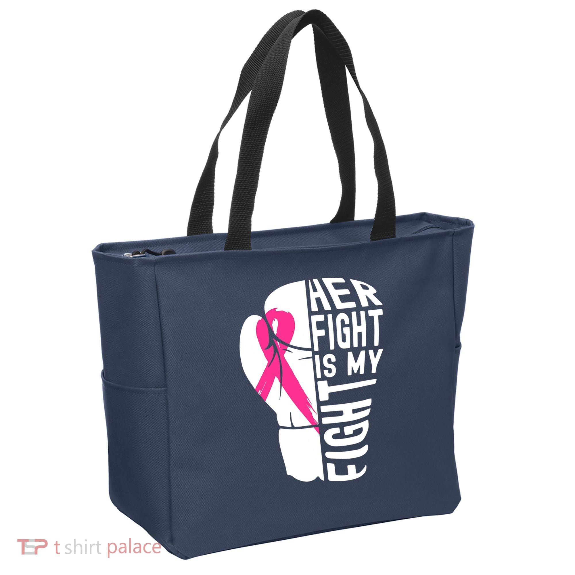 Breast Cancer Awareness Husband Support Squad Tote Bag