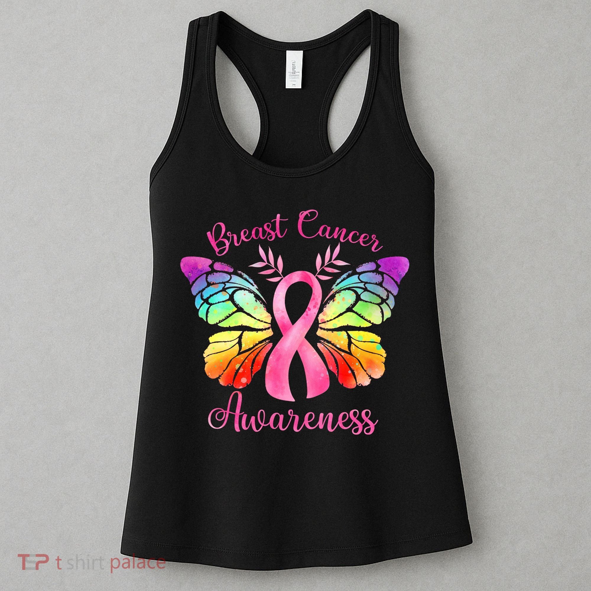 Breast Cancer Awareness Pink Ribbon Butterfly Women's Tank Top