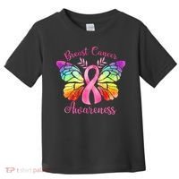 Breast Cancer Awareness Pink Ribbon Butterfly Toddler T-Shirt thumb 0