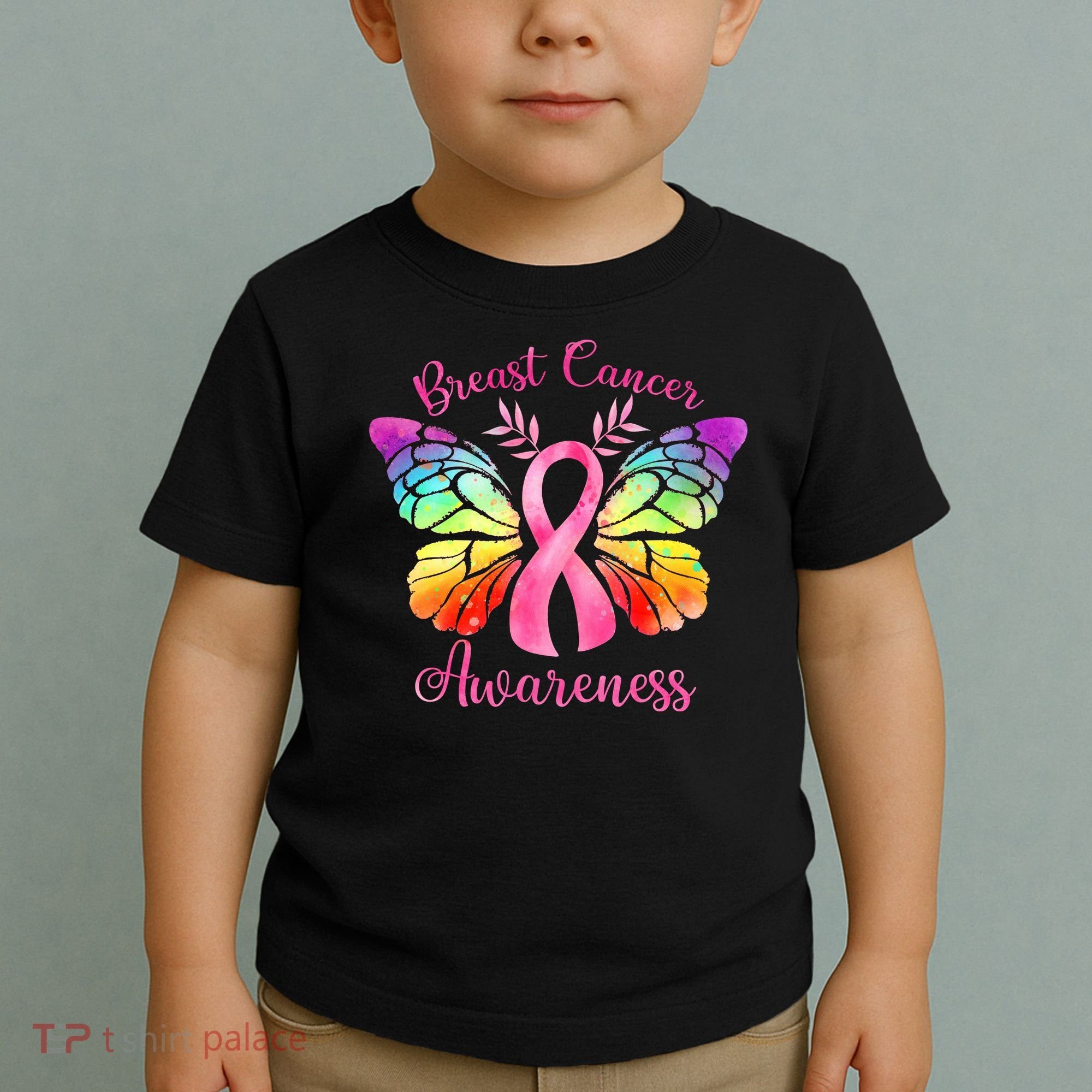 Breast Cancer Awareness Pink Ribbon Butterfly Toddler T-Shirt
