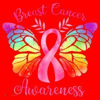 Breast Cancer Awareness Pink Ribbon Butterfly Santa Hat thumb 1