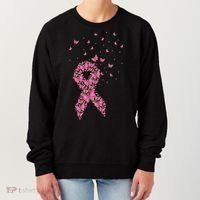 Breast Cancer Awareness Pink Butterfly Ribbon Women's Sweatshirt thumb 0