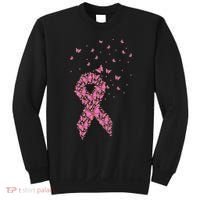 Breast Cancer Awareness Pink Butterfly Ribbon Sweatshirt thumb 0