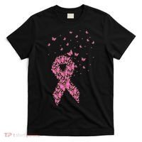 Breast Cancer Awareness Pink Butterfly Ribbon T-Shirt thumb 0