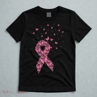 Breast Cancer Awareness Pink Butterfly Ribbon T-Shirt thumb 5