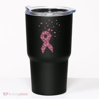 Breast Cancer Awareness Pink Butterfly Ribbon Tumbler thumb 0