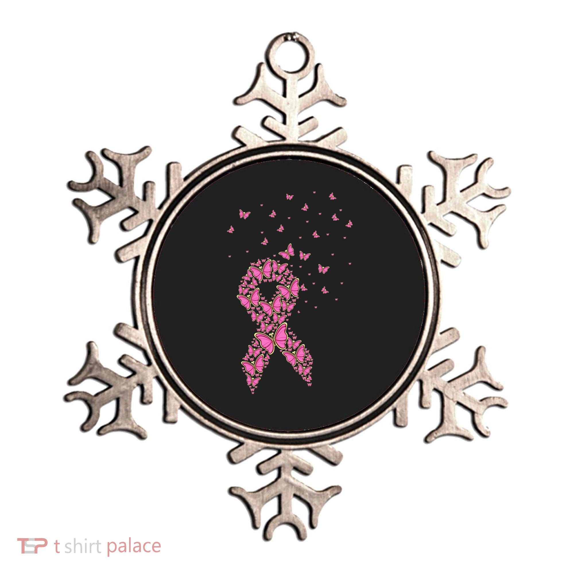 Breast Cancer Awareness Pink Butterfly Ribbon Ornament