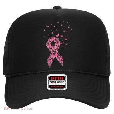 Breast Cancer Awareness Pink Butterfly Ribbon Hat