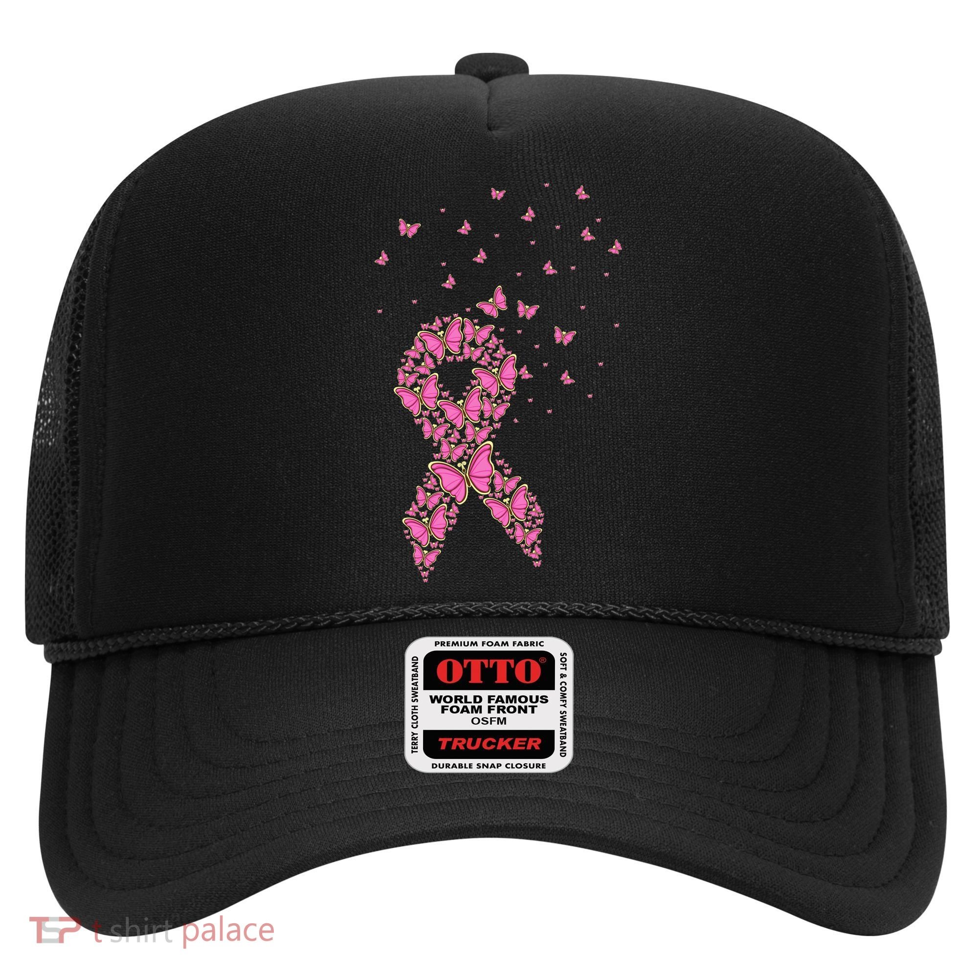 Breast Cancer Awareness Pink Butterfly Ribbon Hat