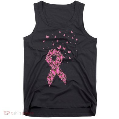 Breast Cancer Awareness Pink Butterfly Ribbon Tank Top