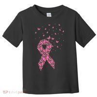 Breast Cancer Awareness Pink Butterfly Ribbon Toddler T-Shirt thumb 0