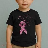 Breast Cancer Awareness Pink Butterfly Ribbon Toddler T-Shirt thumb 2