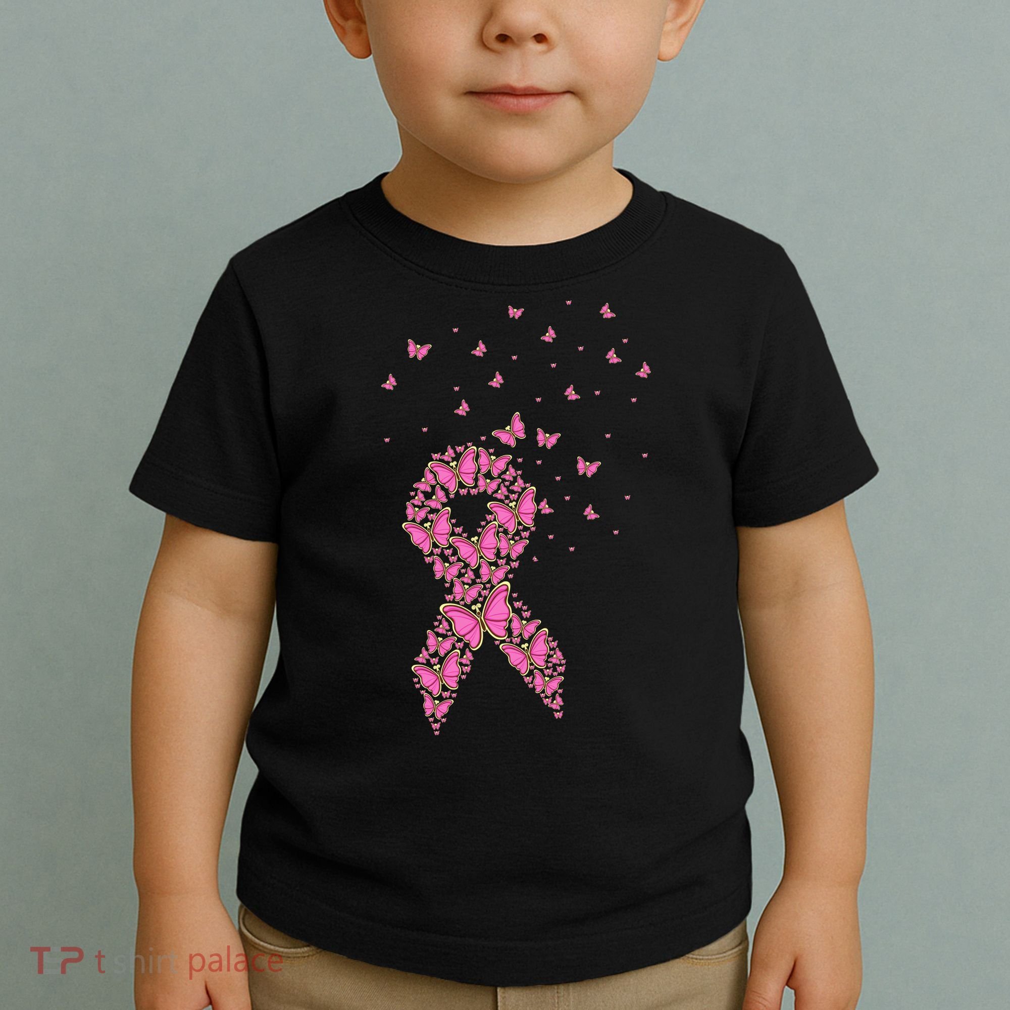 Breast Cancer Awareness Pink Butterfly Ribbon Toddler T-Shirt