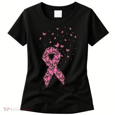 Breast Cancer Awareness Pink Butterfly Ribbon Women's T-Shirt
