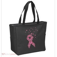 Breast Cancer Awareness Pink Butterfly Ribbon Tote Bag thumb 2
