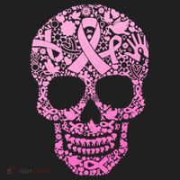 Breast Cancer Awareness Month Pink Ribbon Skull Beanie thumb 2