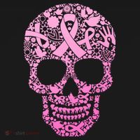 Breast Cancer Awareness Month Pink Ribbon Skull Kids Sweatshirt thumb 2