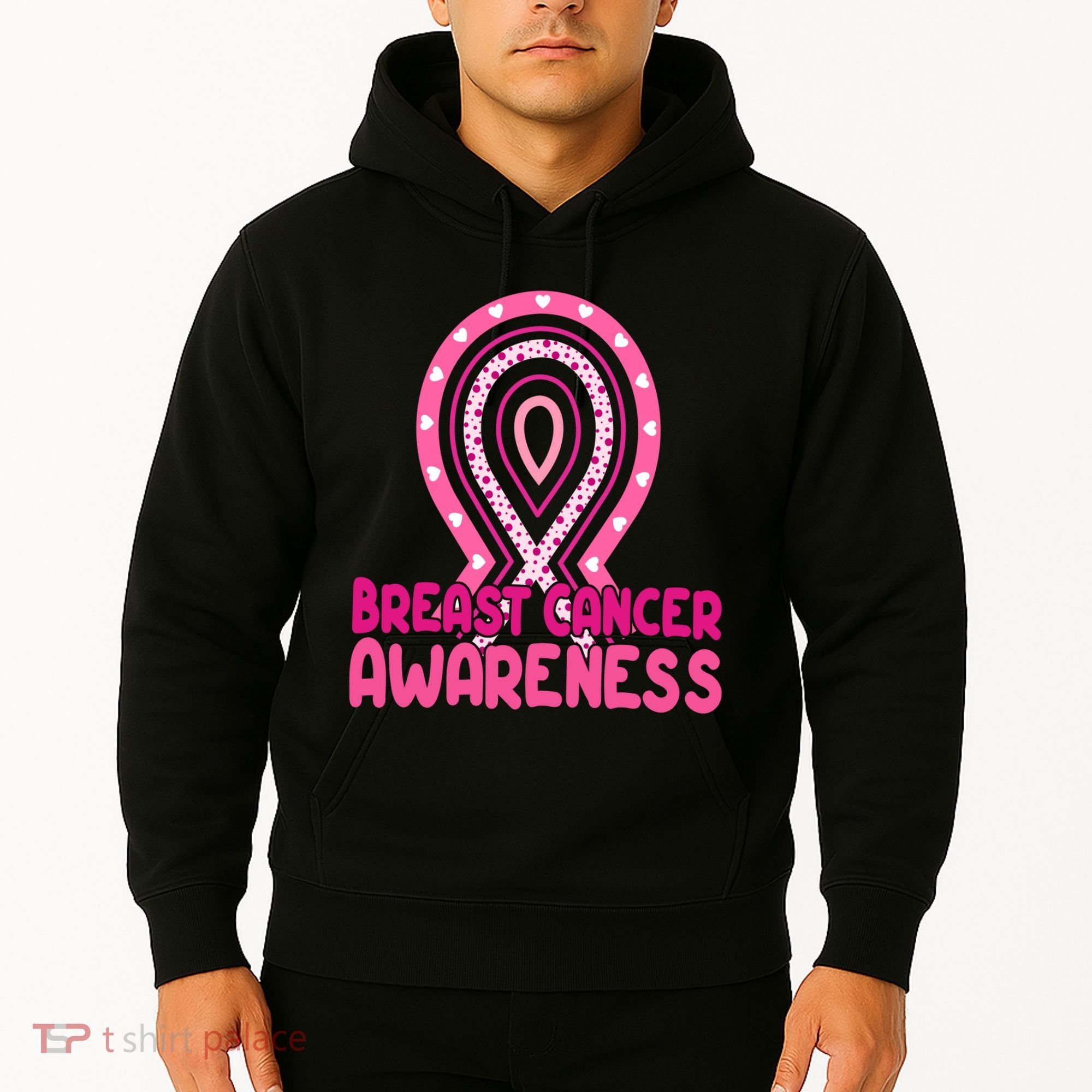 Breast Cancer Awareness Ribbon Heart Hoodie
