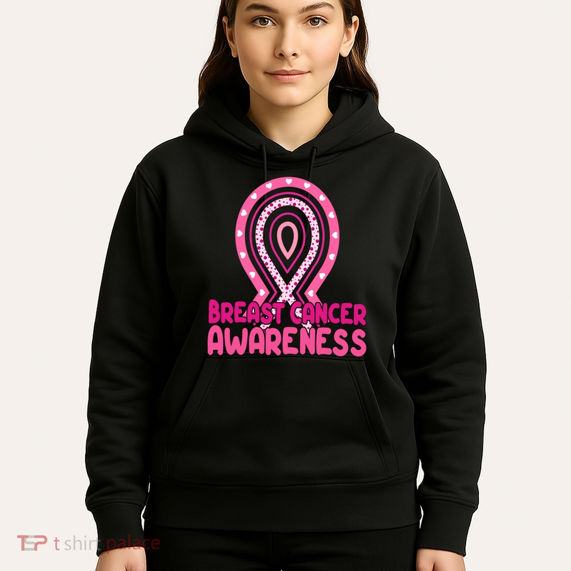 Breast Cancer Awareness Ribbon Heart Hoodie