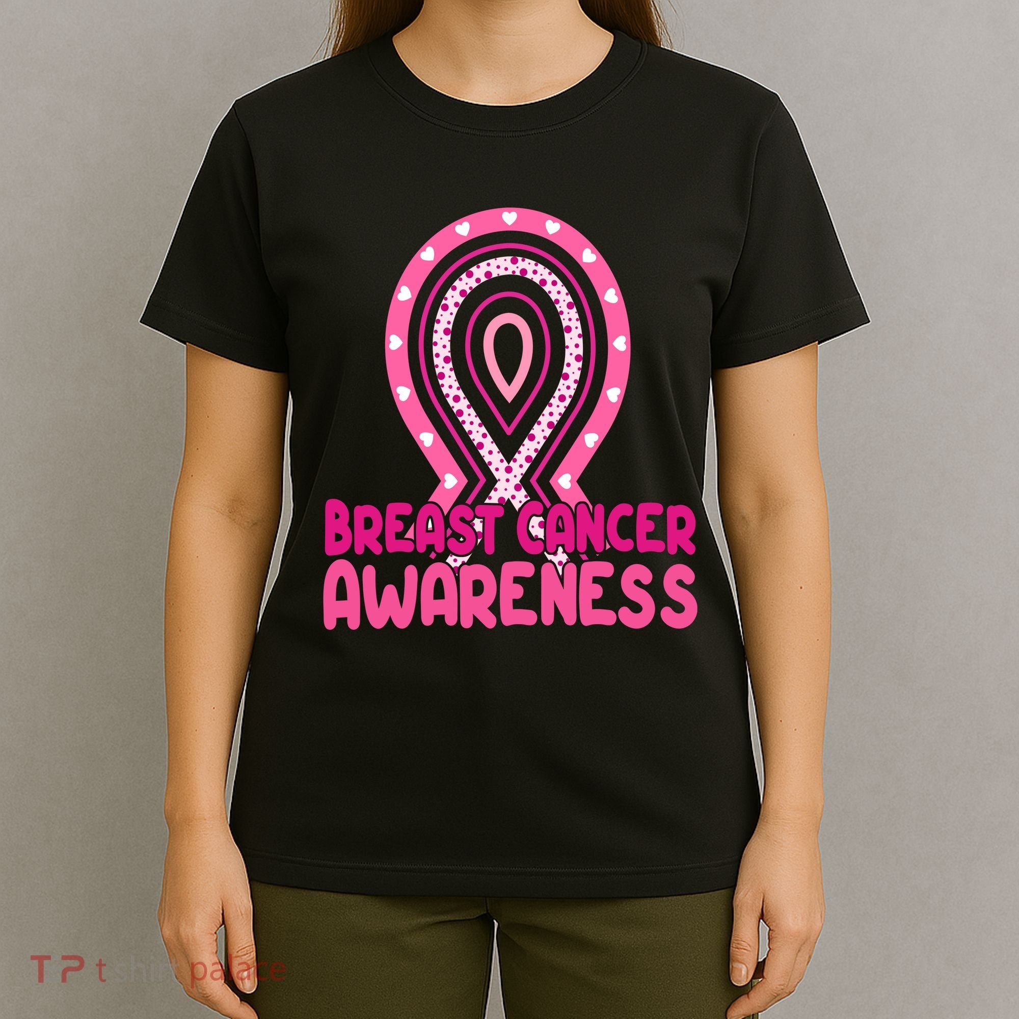 Breast Cancer Awareness Ribbon Heart T-Shirt