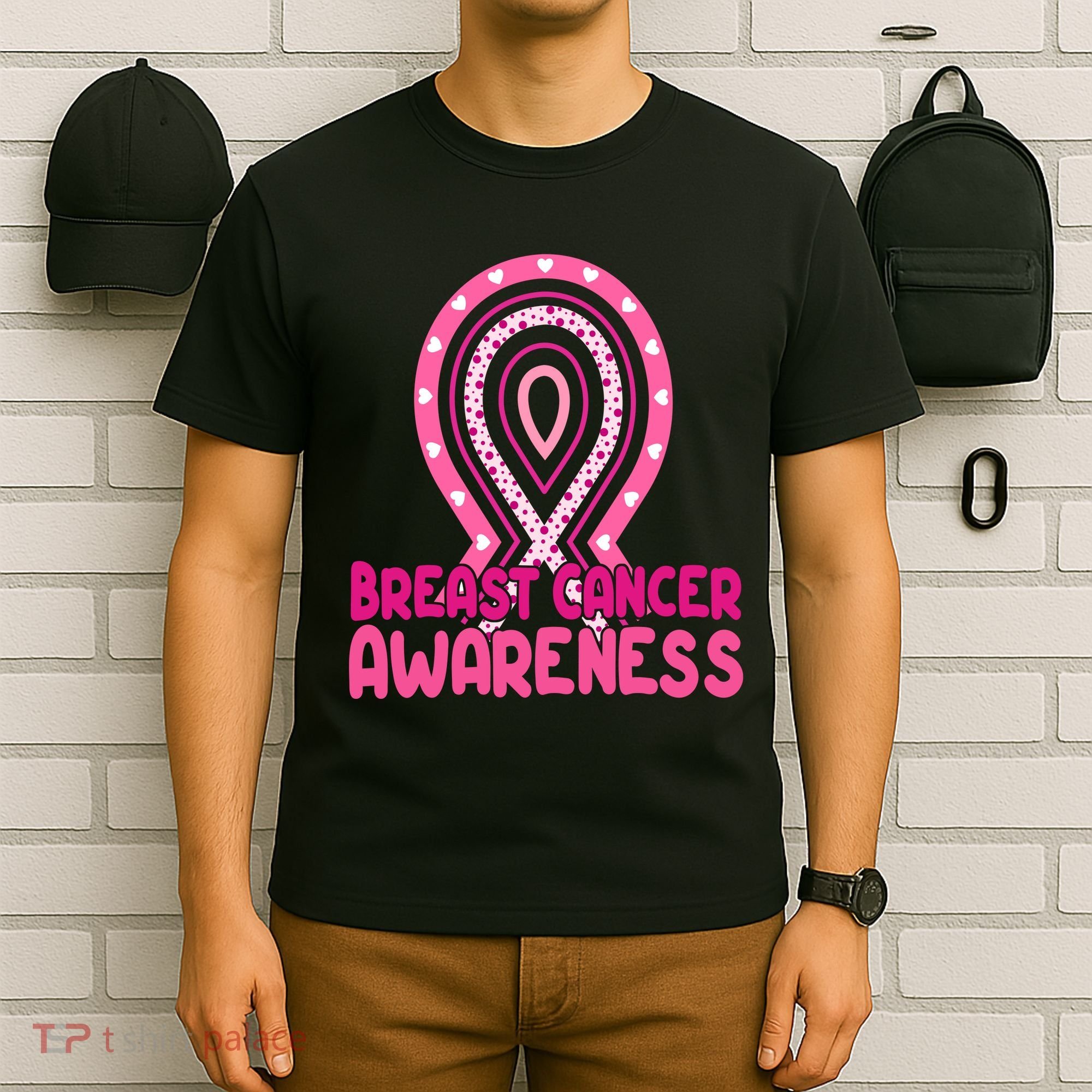 Breast Cancer Awareness Ribbon Heart T-Shirt