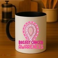 Breast Cancer Awareness Ribbon Heart Coffee Mug thumb 4