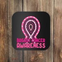 Breast Cancer Awareness Ribbon Heart Coaster thumb 0
