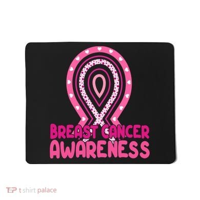 Breast Cancer Awareness Ribbon Heart Mousepad