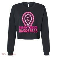 Breast Cancer Awareness Ribbon Heart Cropped Pullover Crew thumb 0