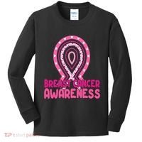 Breast Cancer Awareness Ribbon Heart Kids Long Sleeve Shirt thumb 0
