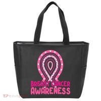 Breast Cancer Awareness Ribbon Heart Tote Bag thumb 0