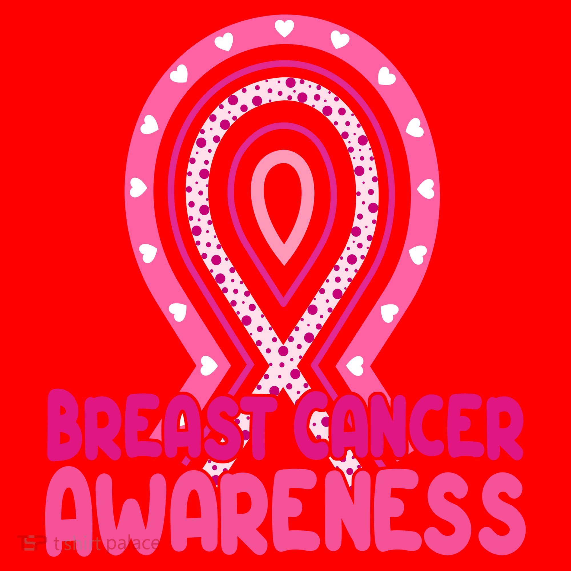 Breast Cancer Awareness Ribbon Heart Santa Hat