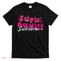 Breast Cancer Awareness Triple Negative Survivor Flowers T-Shirt thumb 0