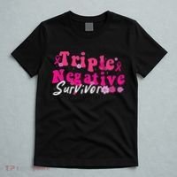 Breast Cancer Awareness Triple Negative Survivor Flowers T-Shirt thumb 5