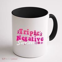 Breast Cancer Awareness Triple Negative Survivor Flowers Coffee Mug thumb 1