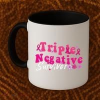 Breast Cancer Awareness Triple Negative Survivor Flowers Coffee Mug thumb 2